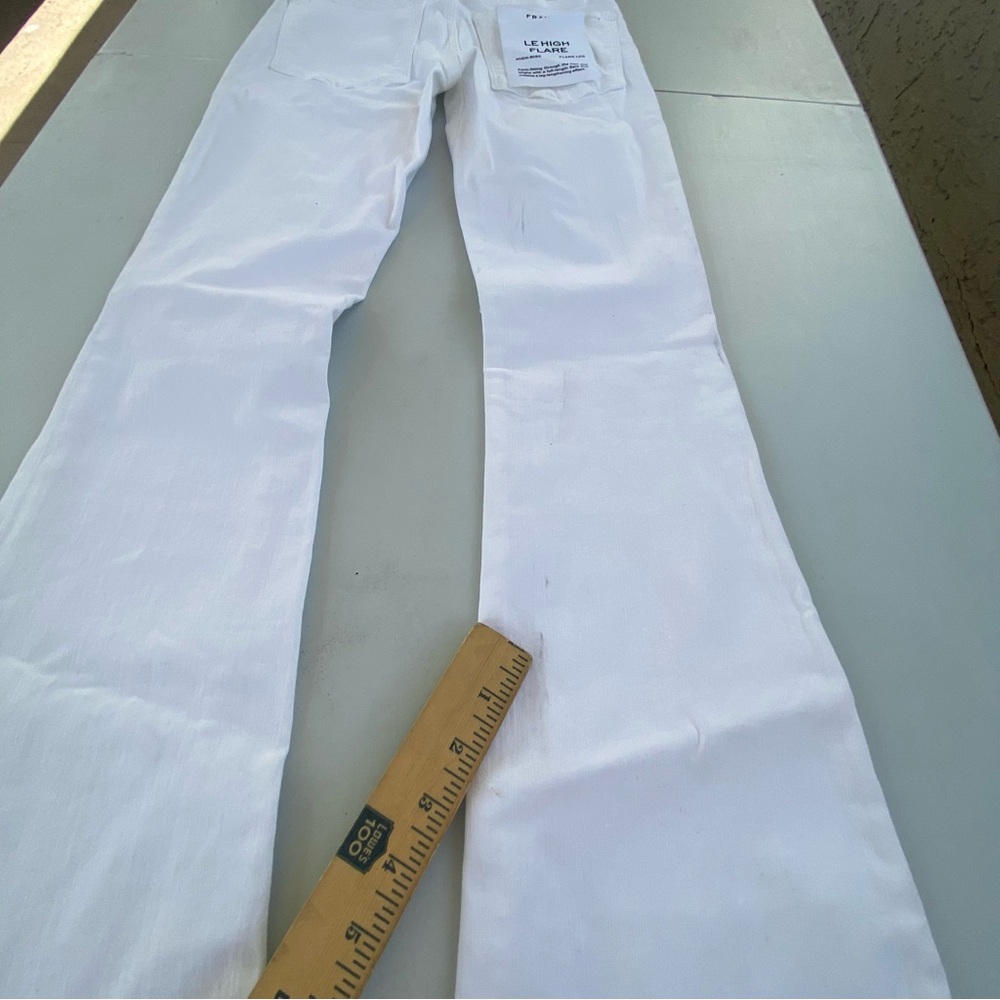 *scuffed* Le Frame High Rise White Flare Denim size 24 00 stretch - Picture 16 of 16